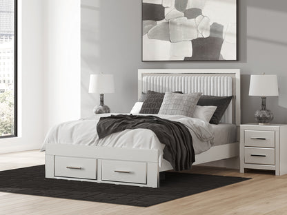 Cassel Furniture Outlet - Ashley Furniture - Zuraleus Bedroom - Queen Upholstered Panel Storage Bed / White - PCB3381B4