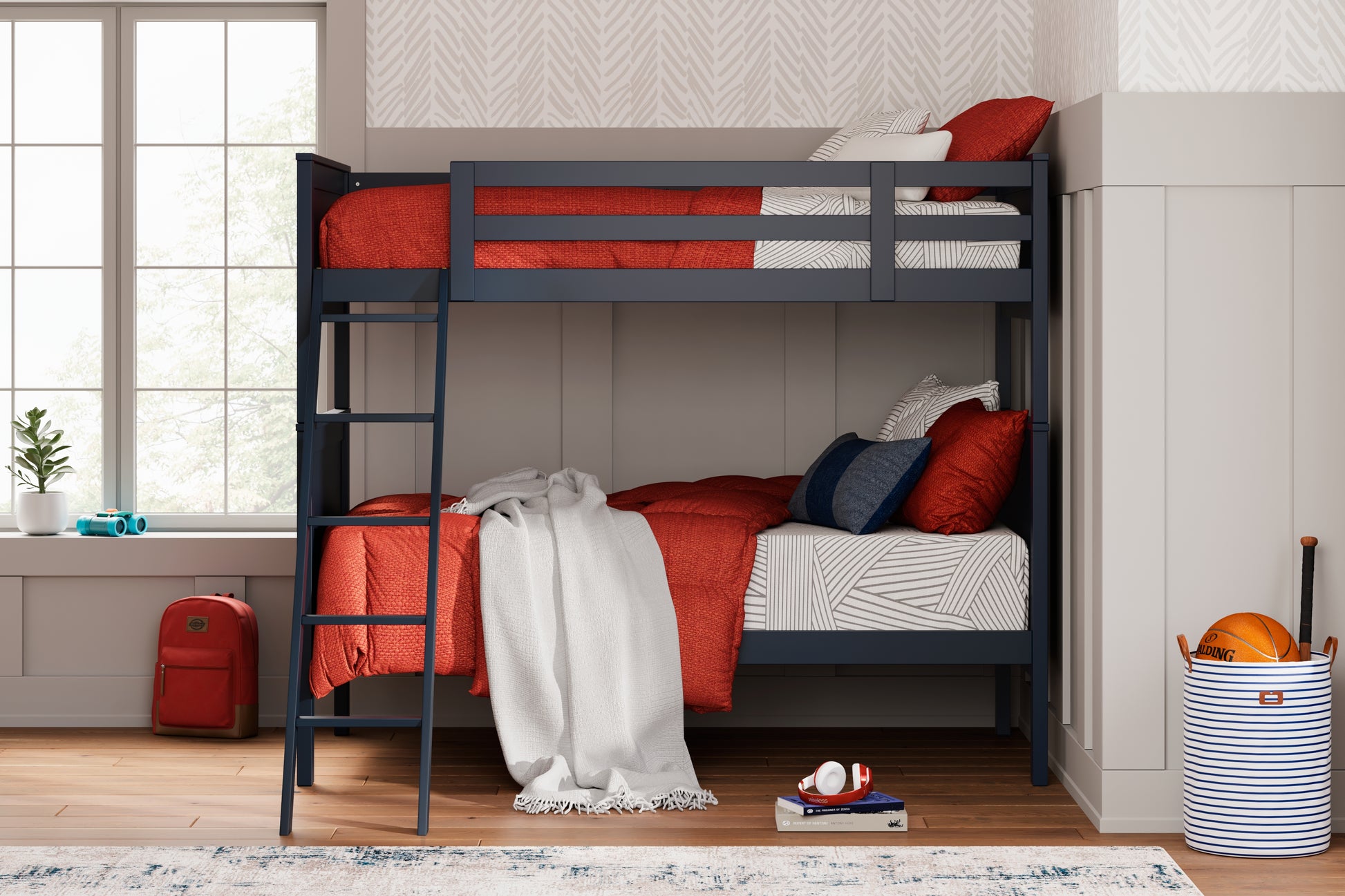 Cassel Furniture Outlet - Ashley Furniture - Nextonfort Bedroom - Twin over Twin Bunk Bed / Blue - B396B2