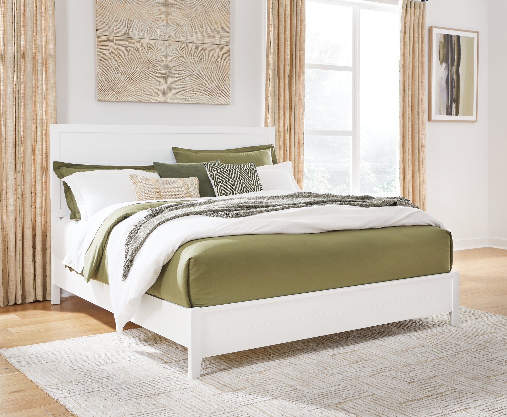 Cassel Furniture Outlet - Ashley Furniture - Binterglen Bedroom - Queen Panel Bed / White - B427B6
