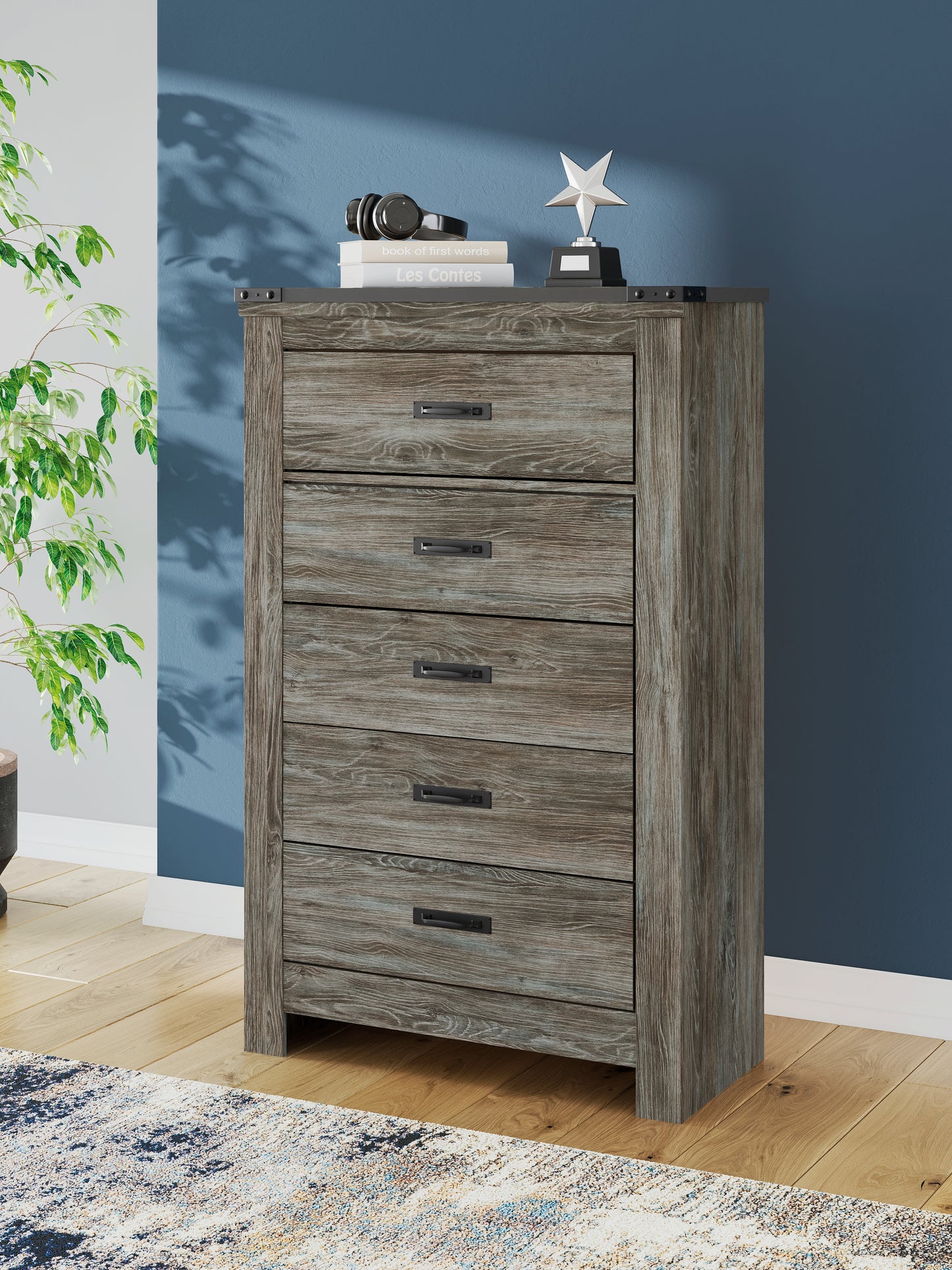 Cassel Furniture Outlet - Ashley Furniture - Frandern Bedroom - Full Bookcase Panel Bed / Gray - B4480B3