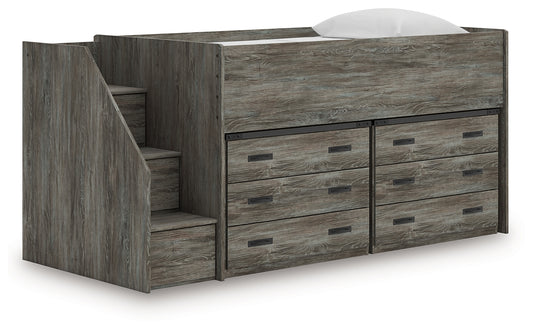 Cassel Furniture Outlet - Ashley Furniture - Frandern Twin Loft Bed with Drawer Storage - Twin Loft Bed with Drawer Storage / Warm Gray - B4480B26