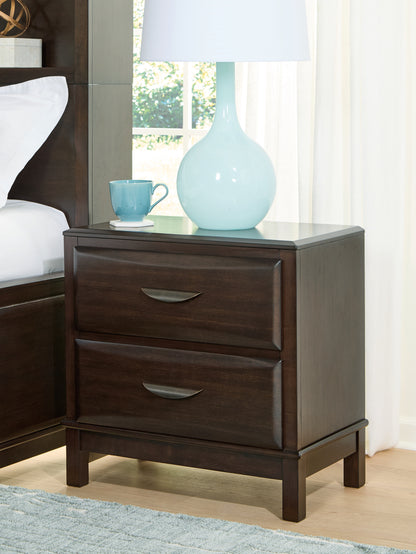 Cassel Furniture Outlet - Ashley Furniture - Vanmore Bedroom - Two Drawer Night Stand / Dark Brown - B479-92