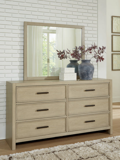 Cassel Furniture Outlet - Ashley Furniture - Calmoro Bedroom - Dresser and Mirror / Gray - B602B1