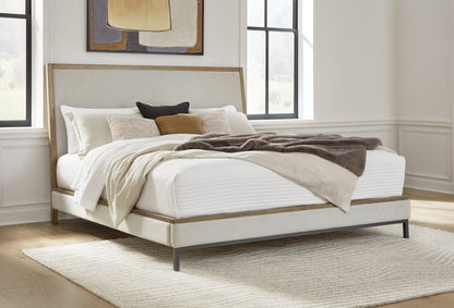 Cassel Furniture Outlet - Ashley Furniture - Tomtyn Bedroom - California King Upholstered Bed / Light Brown - B622B5