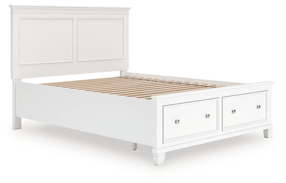 Cassel Furniture Outlet - Ashley Furniture - Fortman Bedroom - Queen Panel Storage Bed / White - B680B20
