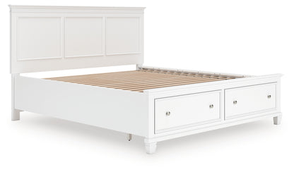 Cassel Furniture Outlet - Ashley Furniture - Fortman Bedroom - California King Panel Storage Bed / White - B680B23