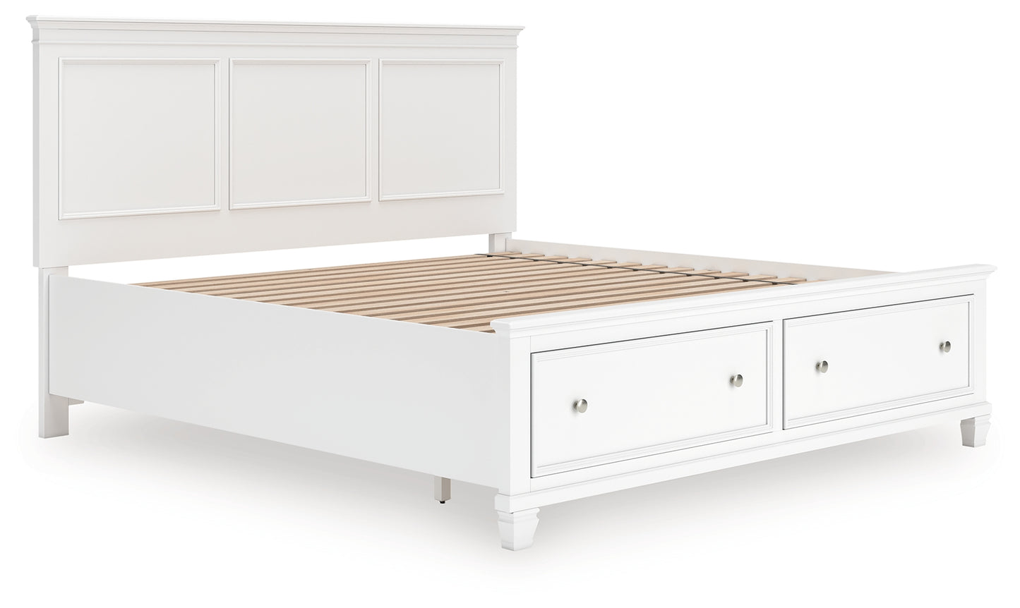Cassel Furniture Outlet - Ashley Furniture - Fortman Bedroom - King Panel Storage Bed / White - B680B22