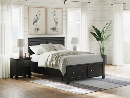 Cassel Furniture Outlet - Ashley Furniture - Lanolee Bedroom - Queen Panel Storage Bed / Black - B687B17