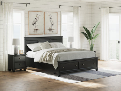 Cassel Furniture Outlet - Ashley Furniture - Lanolee Bedroom - California King Panel Storage Bed / Black - B687B20