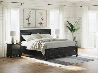 Cassel Furniture Outlet - Ashley Furniture - Lanolee Bedroom - King Panel Storage Bed / Black - B687B19