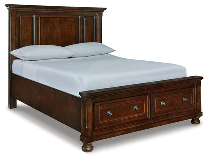 Cassel Furniture Outlet - Ashley Furniture - Porter Bedroom - Queen Panel Storage Bed / Rustic Brown - B697B42