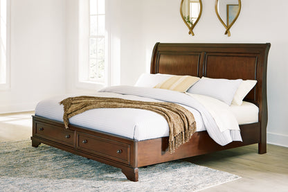 Cassel Furniture Outlet - Ashley Furniture - Trellington Bedroom - King Sleigh Storage Bed / Brown - B716B2