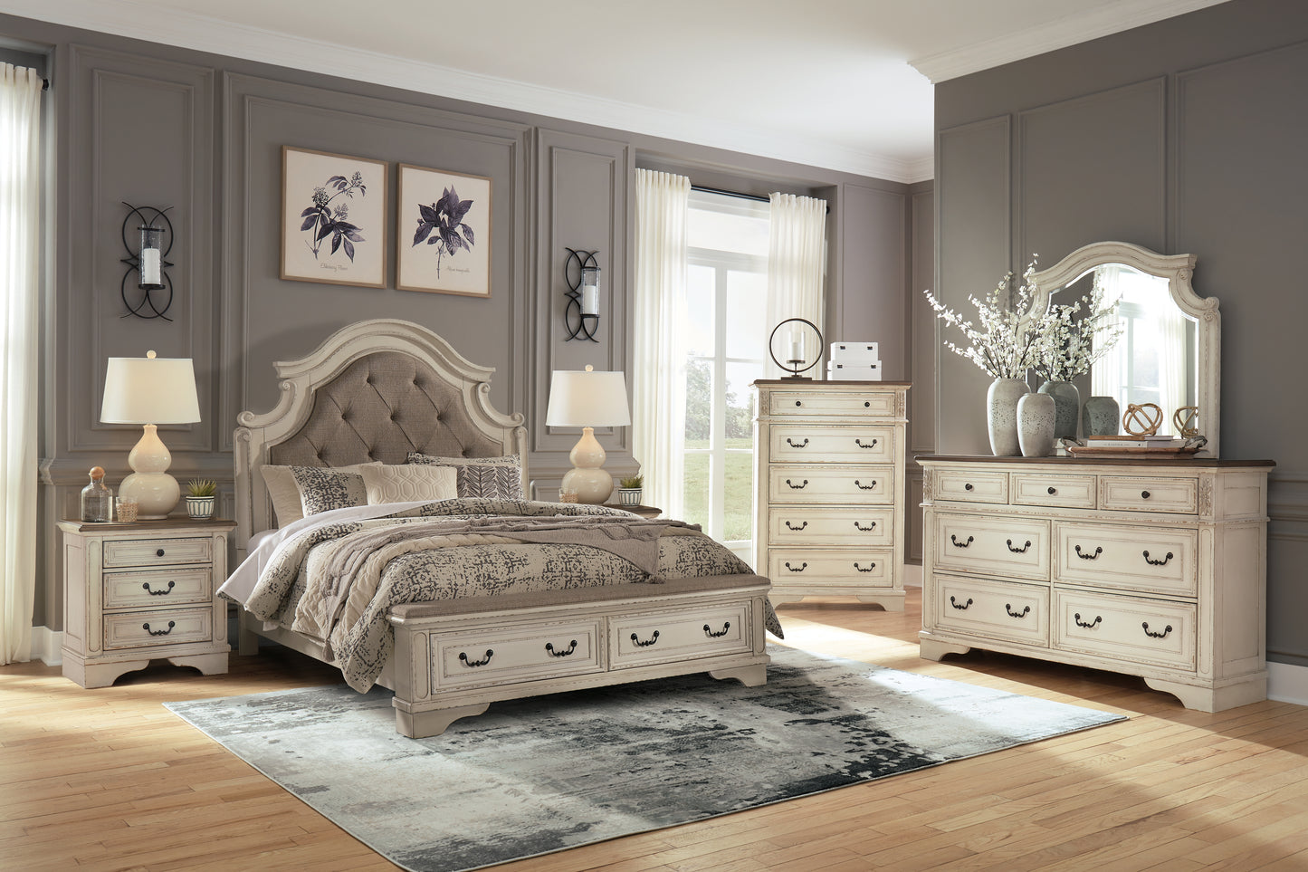 Cassel Furniture Outlet - Ashley Furniture - Realyn Bedroom - Queen Upholstered Storage Bed / Two-tone - B743B18