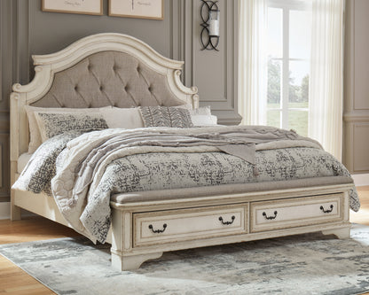 Cassel Furniture Outlet - Ashley Furniture - Realyn Bedroom - California King Upholstered Storage Bed / Two-tone - B743B21