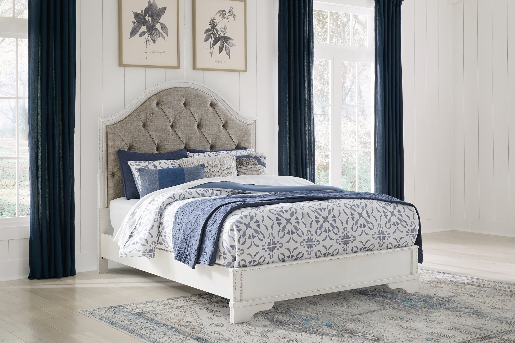 Cassel Furniture Outlet - Ashley Furniture - Blendon Bedroom - Queen Upholstered Panel Bed / Rustic Brown - B747B2