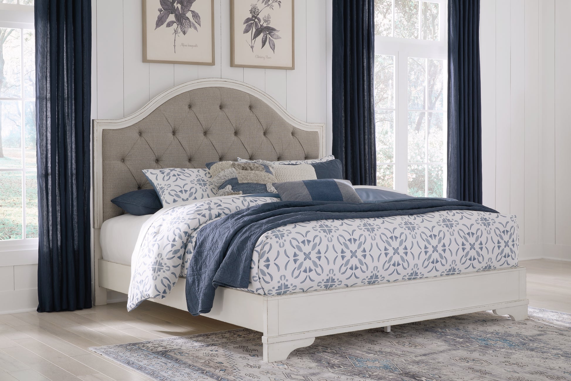 Cassel Furniture Outlet - Ashley Furniture - Blendon Bedroom - King Upholstered Panel Bed / Rustic Brown - B747B3