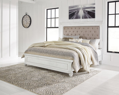 Cassel Furniture Outlet - Ashley Furniture - Kanwyn Bedroom - California King Panel Bed / Whitewash - B777B13