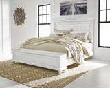 King Panel Bed with Storage Bench