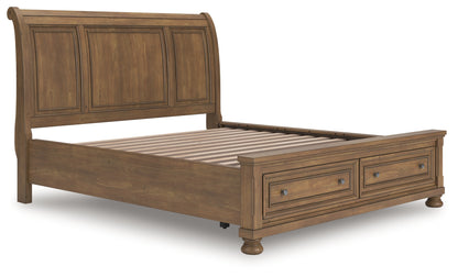 Cassel Furniture Outlet - Ashley Furniture - Feddinger Bedroom - California King Storage Sleigh Bed / Medium Brown - PCB779B9