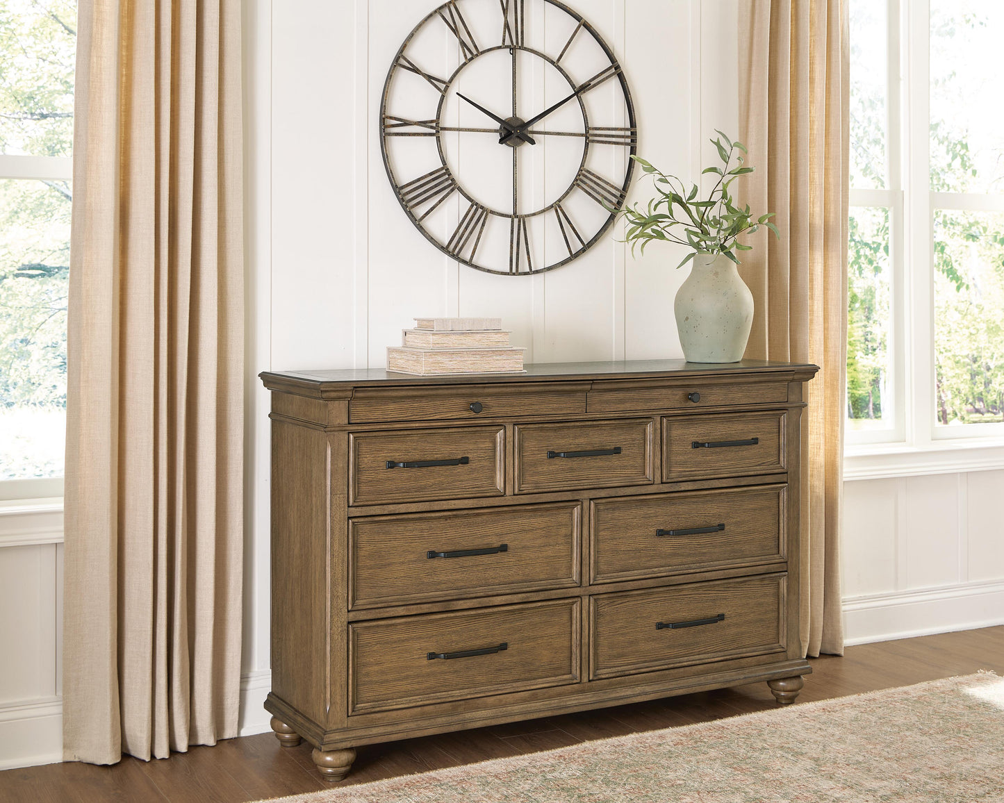 Cassel Furniture Outlet - Ashley Furniture - Karallin Bedroom - Dresser / Medium Brown - PCB782-31