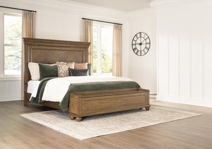 Cassel Furniture Outlet - Ashley Furniture - Karallin Bedroom - King Panel Storage Bed / Medium Brown - PCB782B8