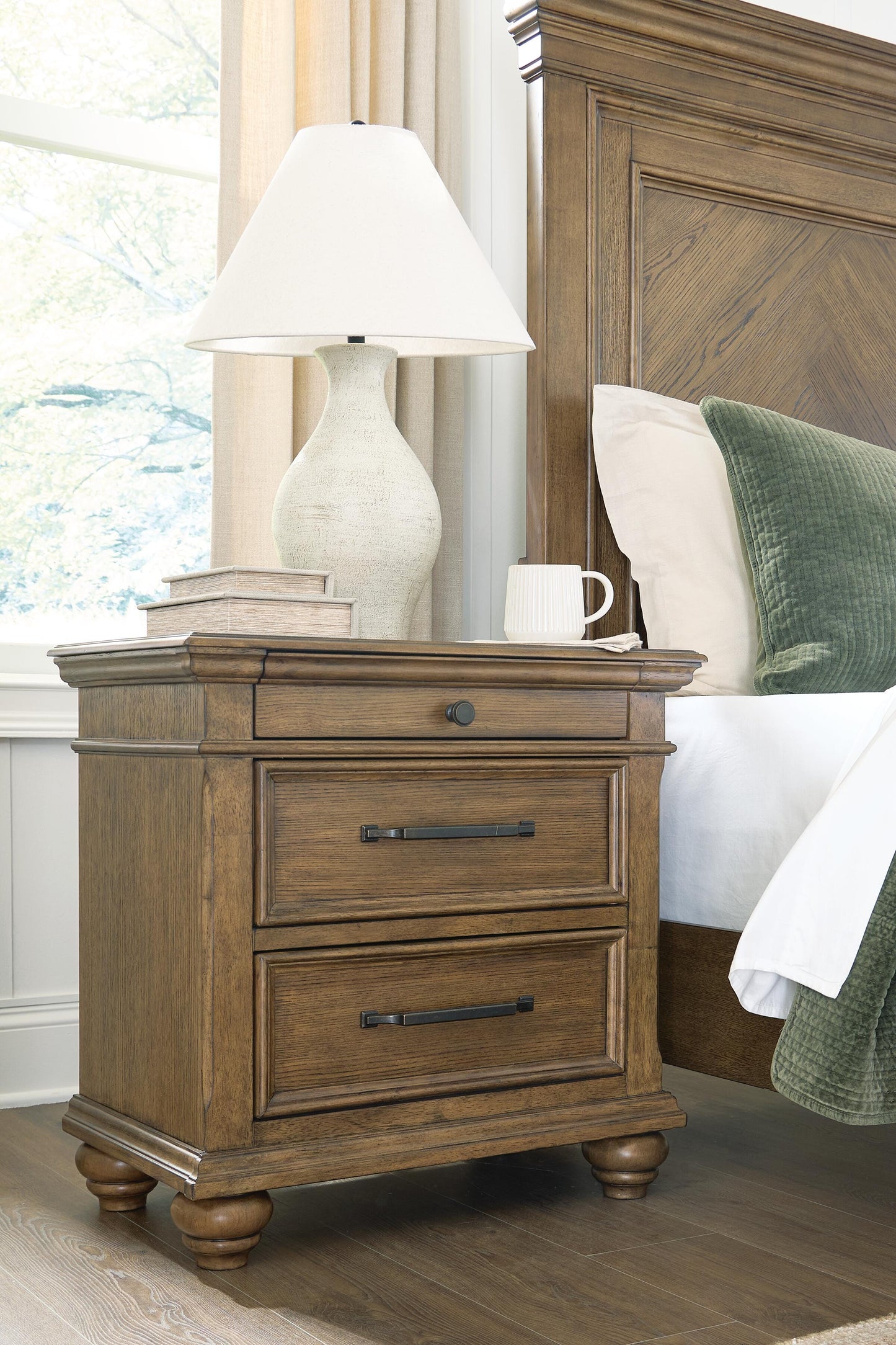 Cassel Furniture Outlet - Ashley Furniture - Karallin Bedroom - Three Drawer Night Stand / Medium Brown - PCB782-93