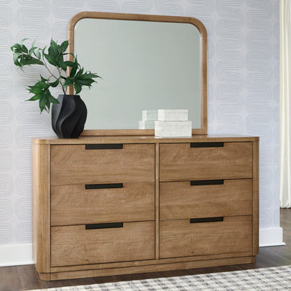 Cassel Furniture Outlet - Ashley Furniture - Pamaria Bedroom - Dresser and Mirror / Light Brown - PCB802B1