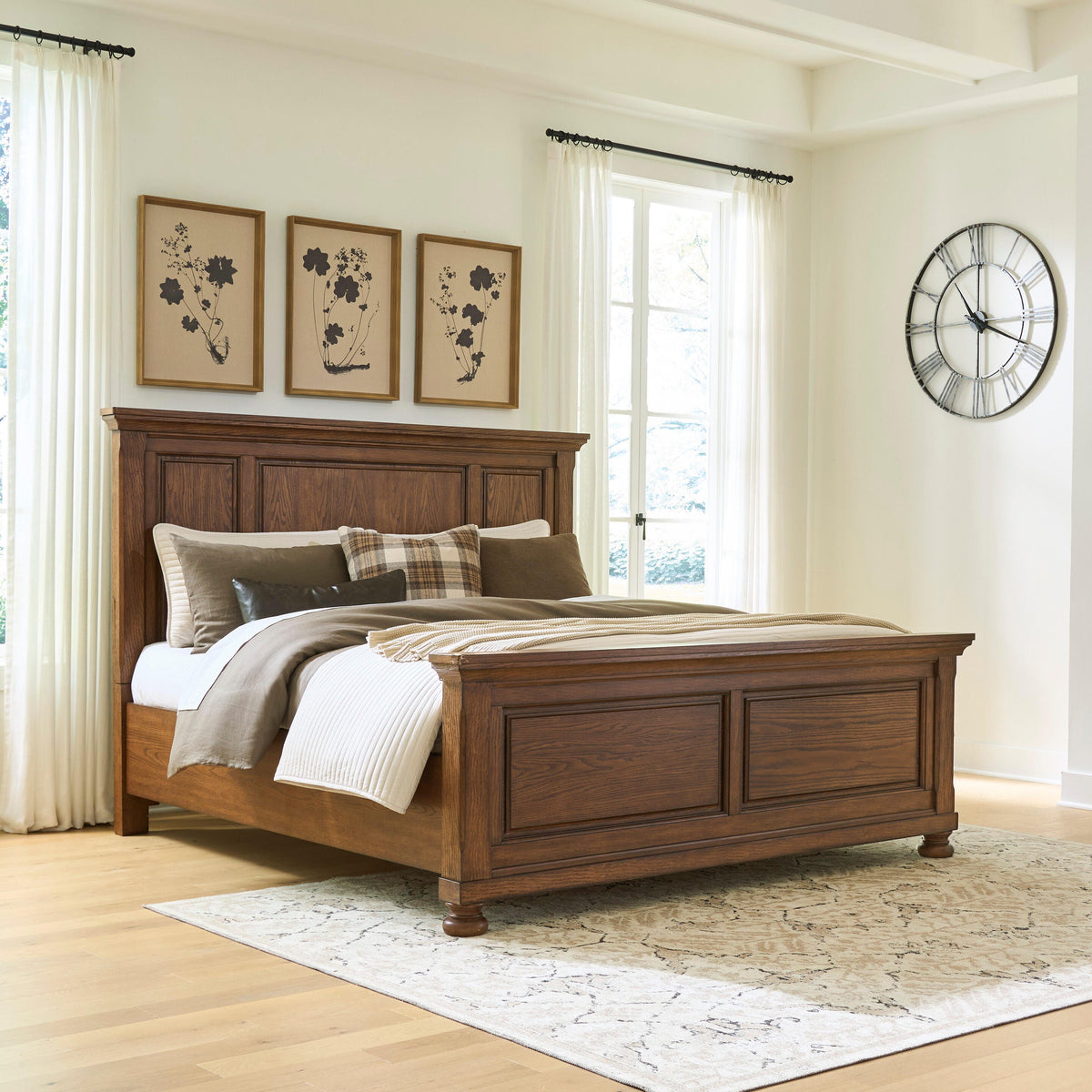 Cassel Furniture Outlet - Ashley Furniture - Zackaryn Bedroom - California King Panel Bed / Warm Brown - PCB807B8