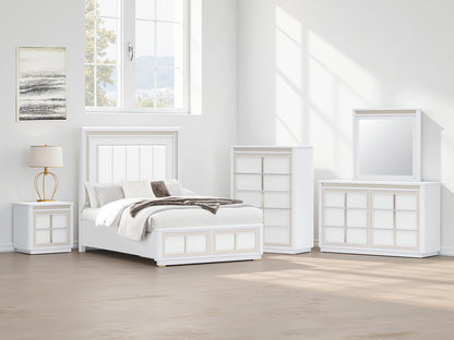 Cassel Furniture Outlet - Ashley Furniture - Chalanna Bedroom - Queen Upholstered Storage Bed / White - B822B2