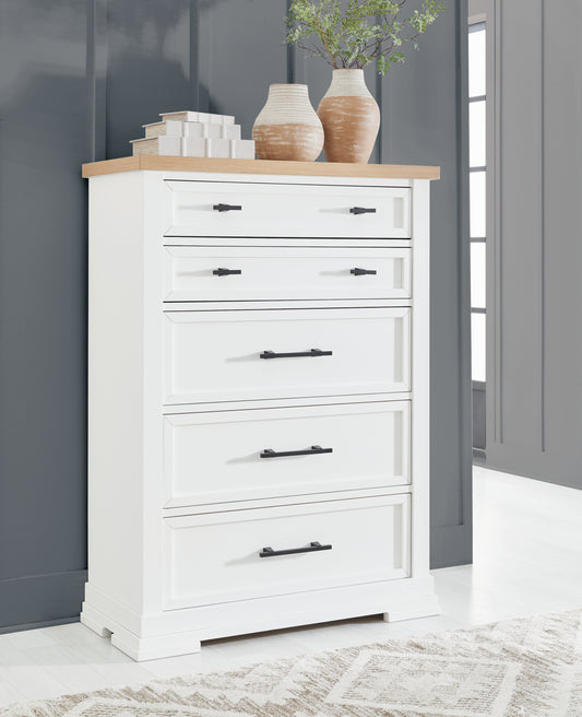 Cassel Furniture Outlet - Ashley Furniture - Ashbryn Bedroom - Queen Panel Storage Bed / White/Natural - B844B2