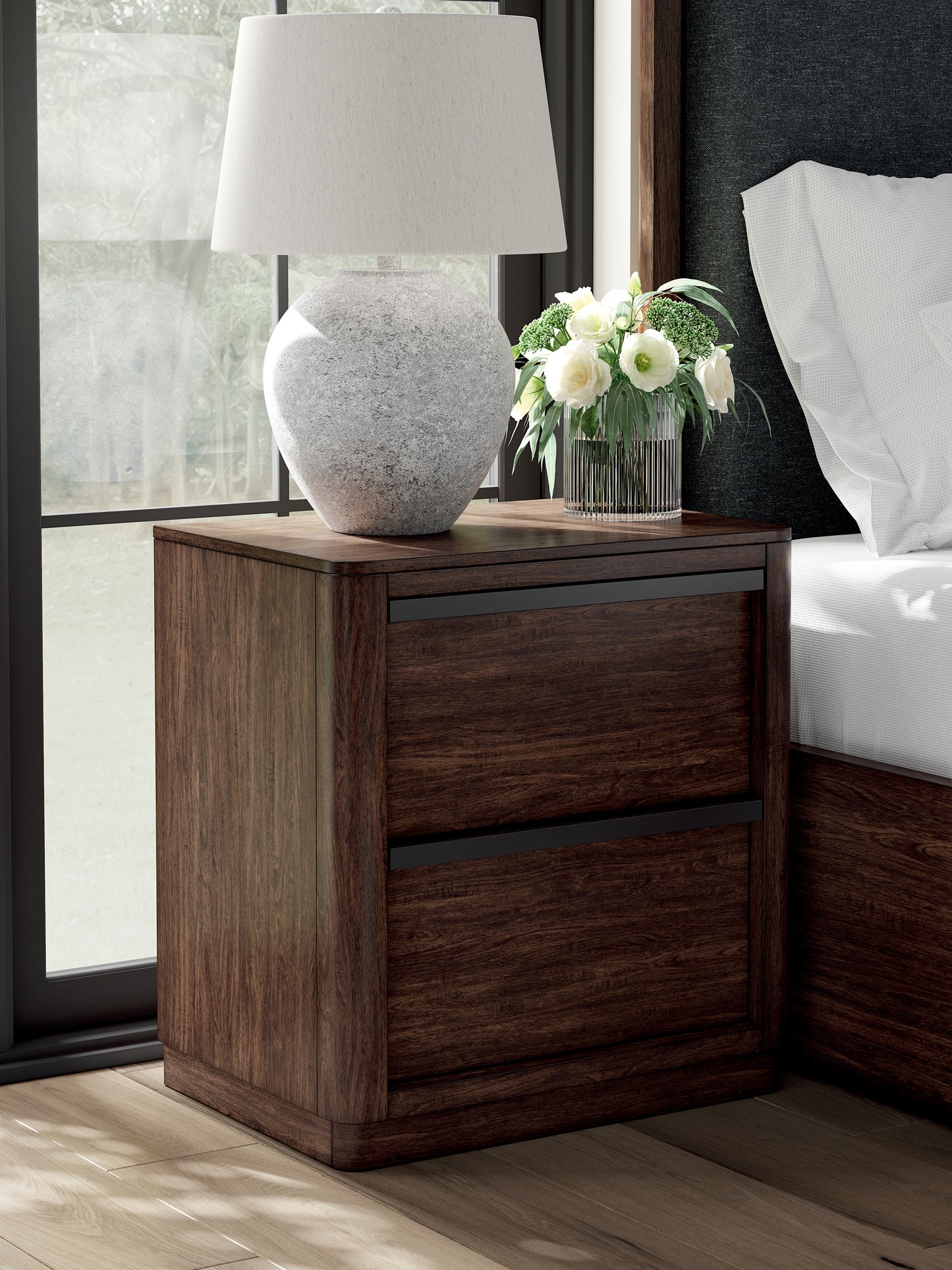 Cassel Furniture Outlet - Ashley Furniture - Dilenno Bedroom - Two Drawer Night Stand / Dark Brown - PCB857-92