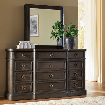 Cassel Furniture Outlet - Ashley Furniture - Wickenger Bedroom - Dresser and Mirror / Dark Brown - PCB889B1
