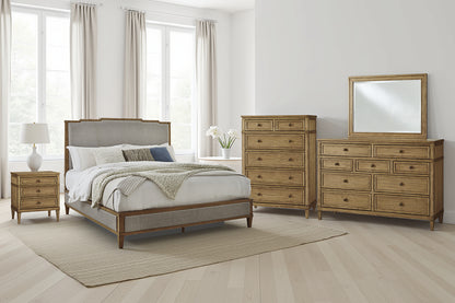 Cassel Furniture Outlet - Ashley Furniture - Sharlance Bedroom - Queen Upholstered Panel Bed / Green/Brown - B895B2