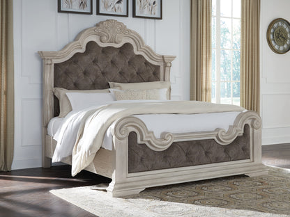 Cassel Furniture Outlet - Ashley Furniture - Bruchandi Bedroom - California King Upholstered Panel Bed / Antique White - PCB948B5