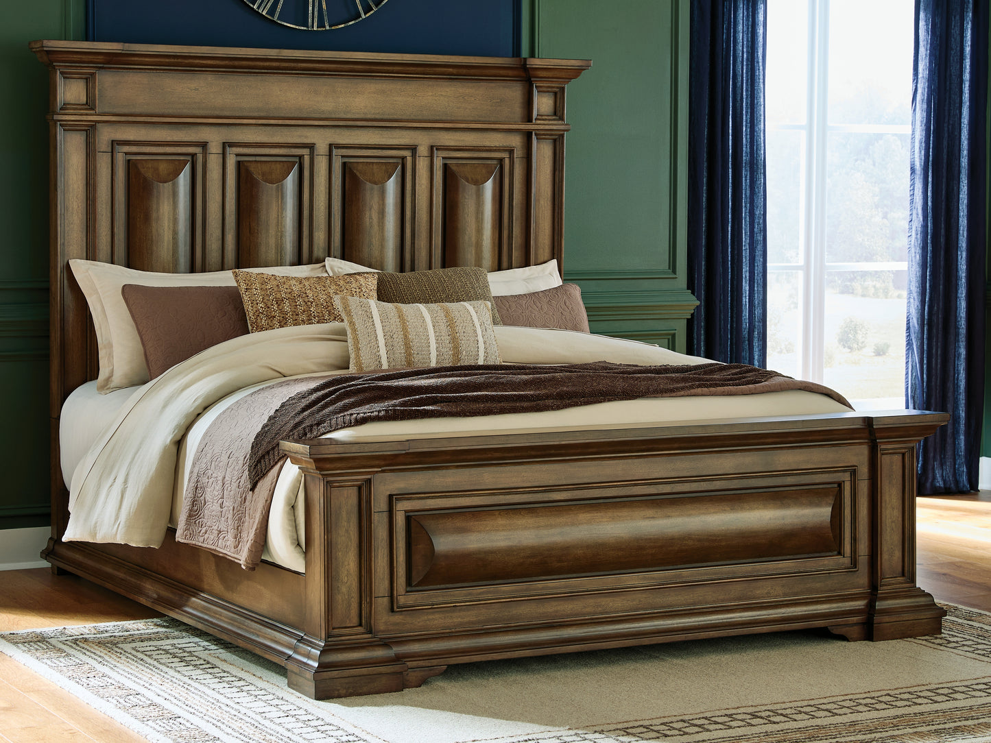 Cassel Furniture Outlet - Ashley Furniture - Frantanna Bedroom - California King Panel Bed / Brown - PCB949B7