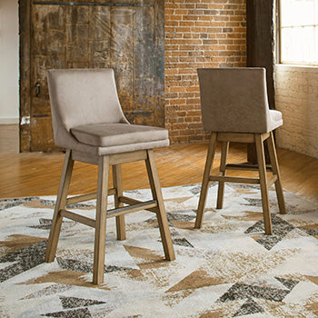 Cassel Furniture Outlet - Ashley Furniture - Tallenger Dining Room - Bar Height Bar Stool (Set of 2) / Beige - D380-530X2