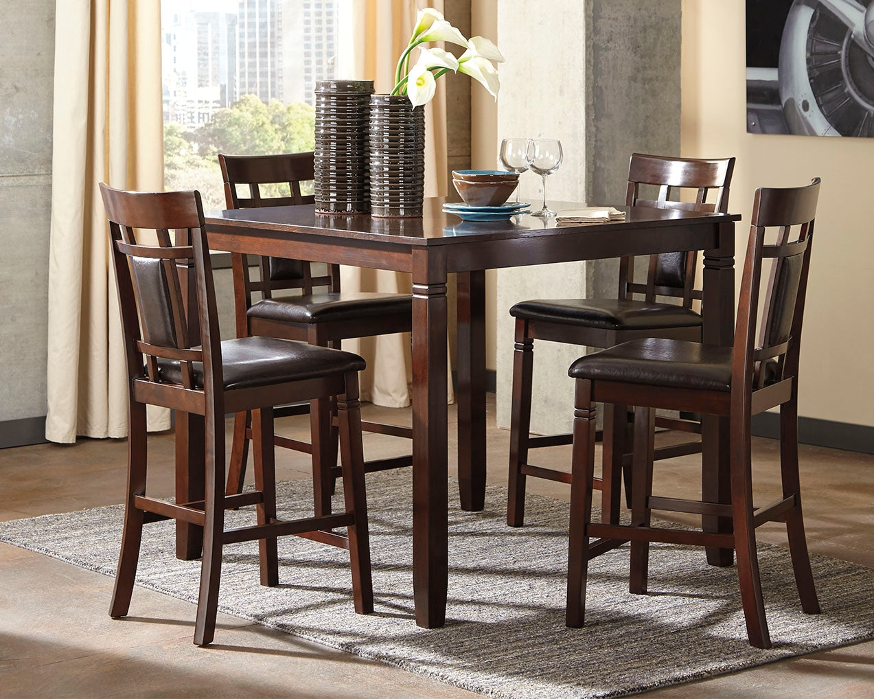 Cassel Furniture Outlet - Ashley Furniture - Bennox Dining Room - Dining Room Table Set (6/CN) / Brown - D384-325
