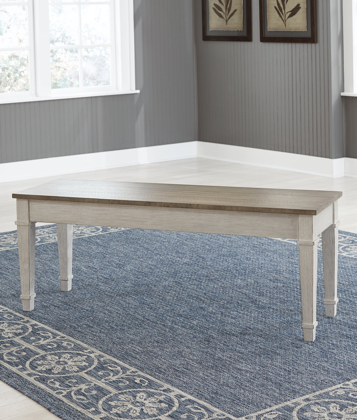Cassel Furniture Outlet - Ashley Furniture - Skempton Dining Room - Storage Bench / White/Light Brown - D394-00