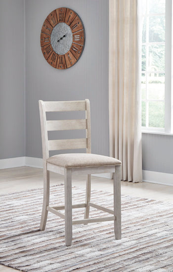 Cassel Furniture Outlet - Ashley Furniture - Skempton Dining Room - Counter Height Bar Stool (Set of 2) / White/Light Brown - D394-124X2
