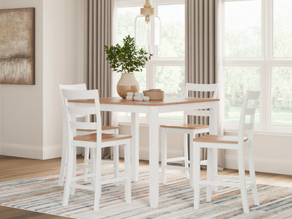 Cassel Furniture Outlet - Ashley Furniture - Gesthaven Dining Room - DRM Counter Table Set (5/CN) / Natural/White - D398-223