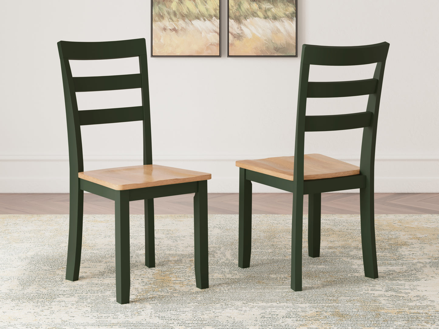 Cassel Furniture Outlet - Ashley Furniture - Gesthaven Dining Room - Dining Chair (Set of 2) / Natural/Green - D401-01X2