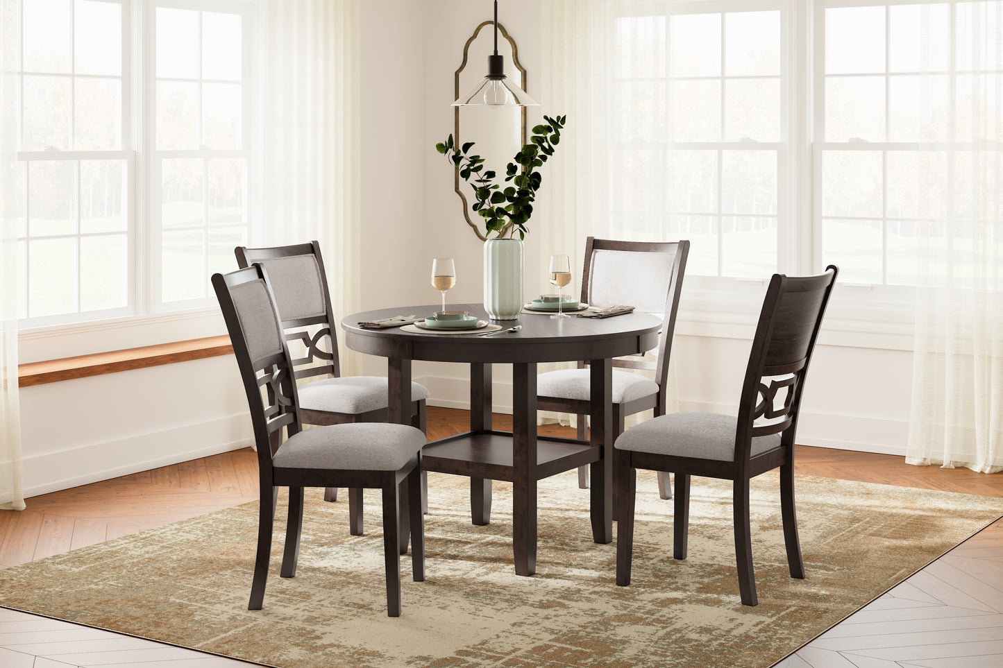 Cassel Furniture Outlet - Ashley Furniture - Langwest Dining Room - Dining Room Table Set (5/CN) / Brown - D422-225