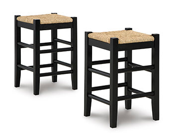 Cassel Furniture Outlet - Ashley Furniture - Mirimyn Dining Room - Counter Height Bar Stool (Set of 2) / Black - D508-124X2