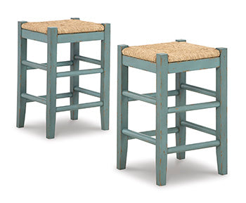 Cassel Furniture Outlet - Ashley Furniture - Mirimyn Dining Room - Counter Height Bar Stool (Set of 2) / Teal - D508-324X2