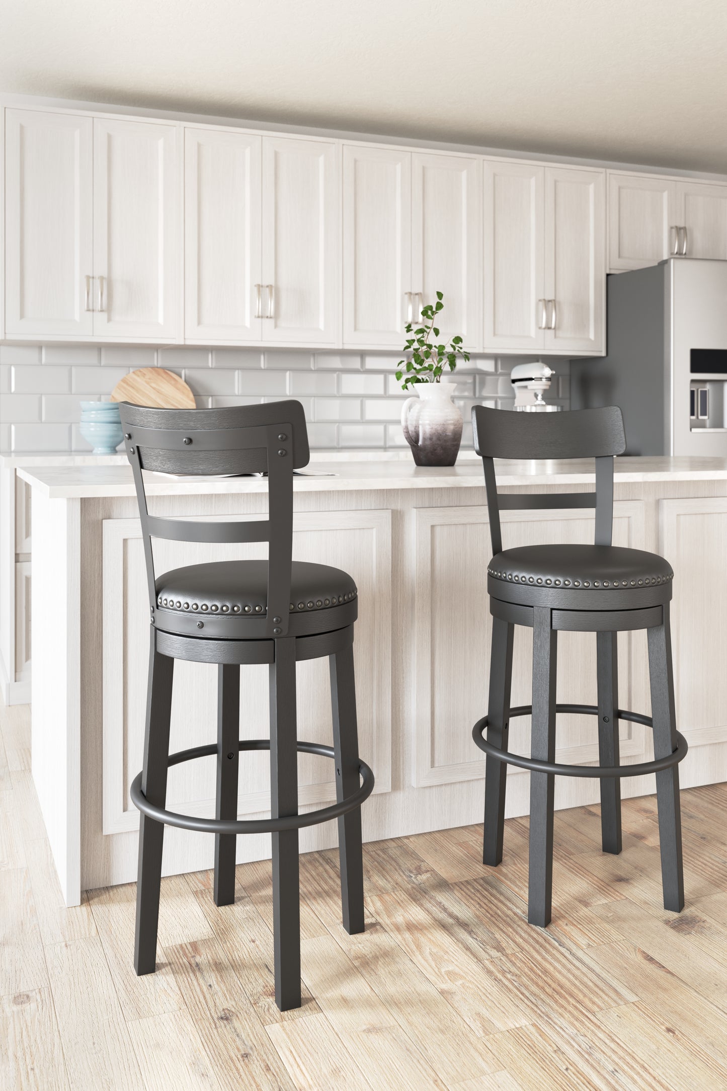 Cassel Furniture Outlet - Ashley Furniture - Valebeck Dining Room - Bar Height Bar Stool (Set of 2) / Multi - D546-630X2