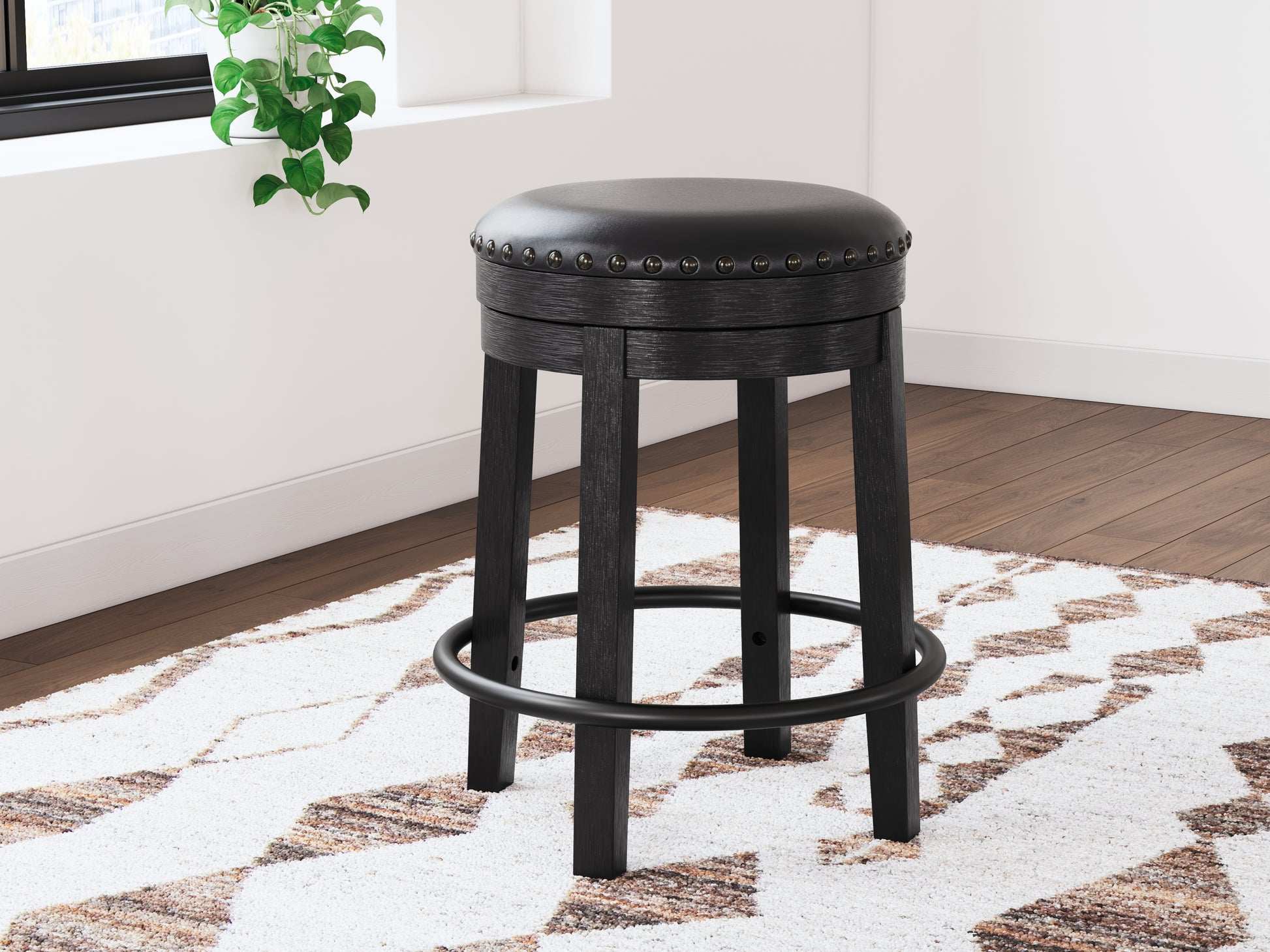 Cassel Furniture Outlet - Ashley Furniture - Valebeck Dining Room - UPH Swivel Stool (1/CN) / Black - D546-824
