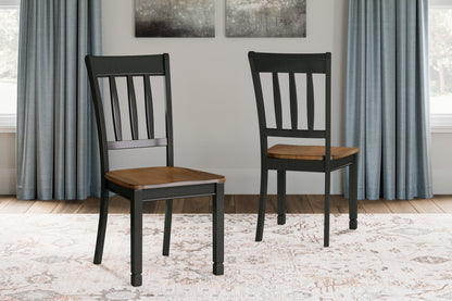 Cassel Furniture Outlet - Ashley Furniture - Owingsville Dining Room - Dining Chair (Set of 2) / Black/Brown - D580-02X2