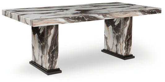 Cassel Furniture Outlet - Ashley Furniture - Jeshina Dining Table - Dining Table / Dark Brown/Beige - PCD581D4