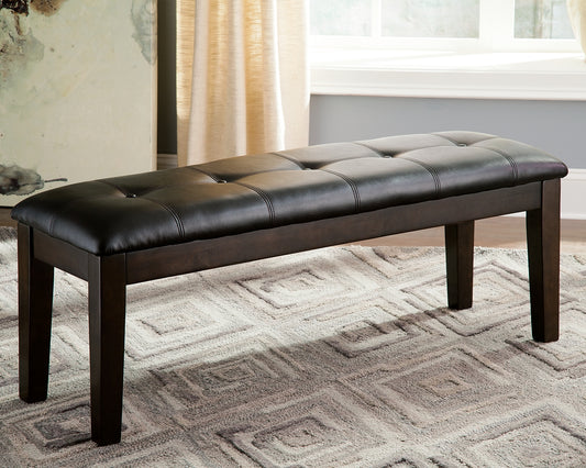 Cassel Furniture Outlet - Ashley Furniture - Haddigan Dining Bench - Large UPH Dining Room Bench / Dark Brown / 50"W x 16"D x 19"H - D596-00