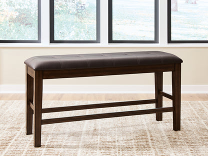 Cassel Furniture Outlet - Ashley Furniture - Haddigan Dining Room - DBL Counter UPH Bench (1/CN) / Dark Brown - D596-09